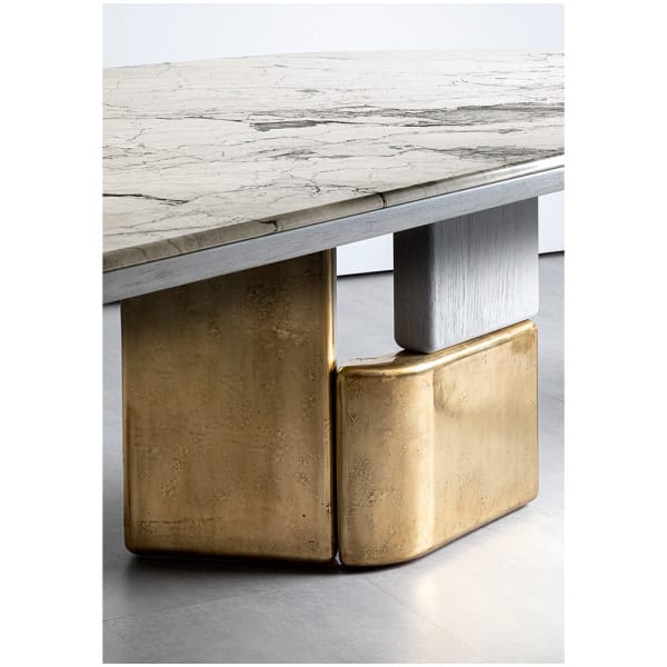 stol-Hessentia-Ovoo-606-2 stół Hessentia Ovoo 606 zaprojektowana przez Luca Erba, materiały: Marmur, drewno, metal