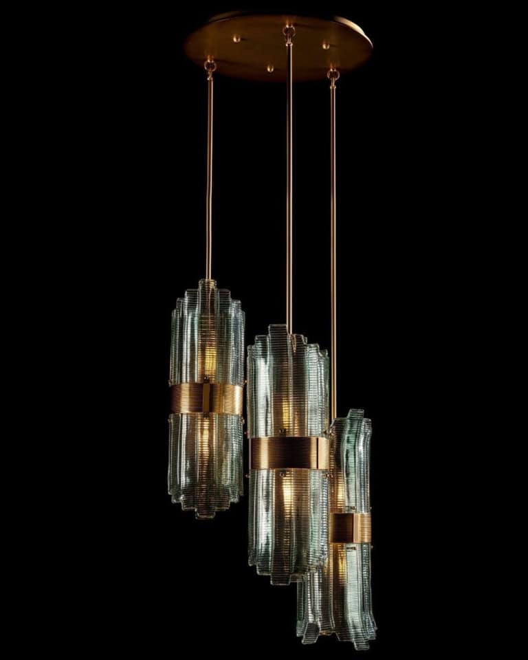 mariner żyrandol lampa wisząca szklana mosiądz kolekcja chicago