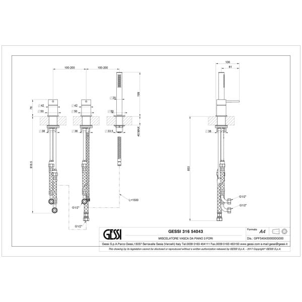 Gessi-BATH316-54043-Bateria-wannowa-3-otworowa-z-przelacznikiem-wezem-prysznicowym-15m-wyciagana-sluchawka-prysznicowa-antilimestone-wiele-kolorow-rys-techniczny.jpg BATH316 54043 rysunek techniczny