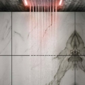 Gessi COLOUR 57821 Deszczownica kwadratowa 350x350 mm z funkcja deszczu i oswietleniem do chromoterapii do montazu w suficie podwieszanym wiele kolorow 238 Polerowana lustrzana stal