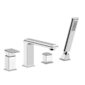 Gessi ELEGANZA BATH 46037 Bateria wannowa 4 otworowa z wylewka i przelacznikiem waz prysznicowy 15m wiele kolorow 031 Chrom 080 Złoty CCP 087 Szczotkowane złoto CCP 149 Finox 706 Czarny Metal PVD 030 Miedź PVD 713 Antyczny mosiądz