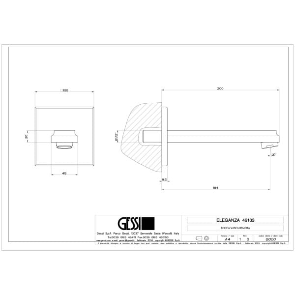 Gessi-ELEGANZA-BATH-46103-Wylewka-wannowa-wiele-kolorow-rys-techniczny.jpg ELEGANZA BATH 46103 rysunek techniczny