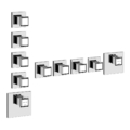 Gessi ELEGANZA SHOWER 43107 46228 Bateria termostatyczna podtynkowa 4 obiegowa high capacity przylacza 3 4 wiele kolorow 031 Chrom 080 Złoty CCP 087 Szczotkowane złoto CCP 149 Finox 706 Czarny Metal PVD 030 Miedź PVD 713 Antyczny mosiądz