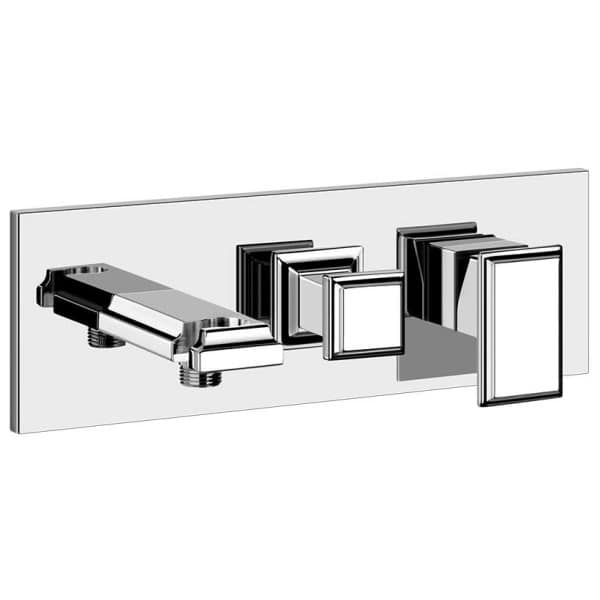 Gessi ELEGANZA SHOWER 44639 46138 Bateria prysznicowa podtynkowa dwuobiegowa z przelacznikiem zaworem przelaczajacym przylaczem weza prysznicowego i uchwytem sluchawki prysznicowej wiele kolorow 031 Chrom 080 Złoty CCP 087 Szczotkowane złoto CCP 149 Finox 706 Czarny Metal PVD 030 Miedź PVD 713 Antyczny mosiądz