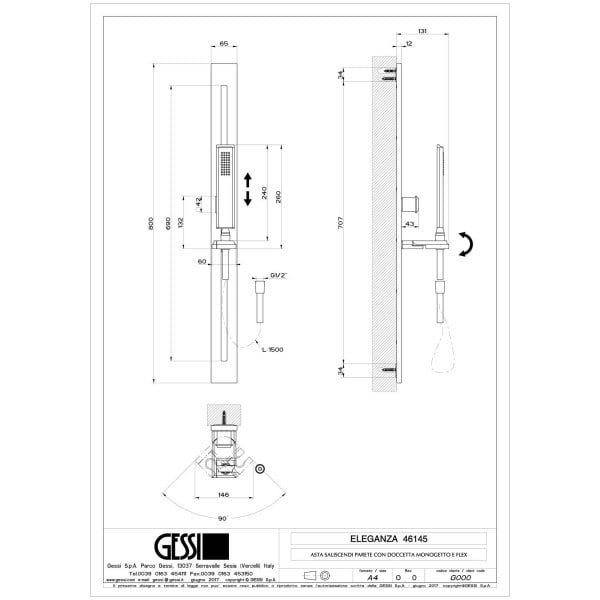 Gessi-ELEGANZA-SHOWER-46145-Drazek-prysznicowy-ze-sluchawka-prysznicowa-z-antilimestone-waz-prysznicowy-150-m-wiele-kolorow-rys-techniczny.jpg ELEGANZA SHOWER 46145 rysunek techniczny