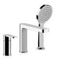 Gessi EMPORIO CORSO VENEZIA 47134 Bateria wannowa 3 otworowa z przelacznikiem w wylewce wezem prysznicowym o dlugosci 150 m i wyciagana sluchawka prysznicowa antilimestone wiele kolorow 031 Chrom