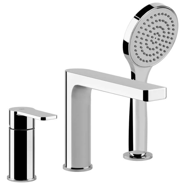 Gessi EMPORIO CORSO VENEZIA 47134 Bateria wannowa 3 otworowa z przelacznikiem w wylewce wezem prysznicowym o dlugosci 150 m i wyciagana sluchawka prysznicowa antilimestone wiele kolorow 031 Chrom