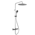 Gessi EMPORIO SHOWER 35143 Bateria termostatyczna scienna z deszczownica okragla sr300 mm przelacznik wanna prysznic waz prysznicowy sluchawka prysznicowa wiele kolorow 031 Chrom 149 Finox 299 Czarny XL