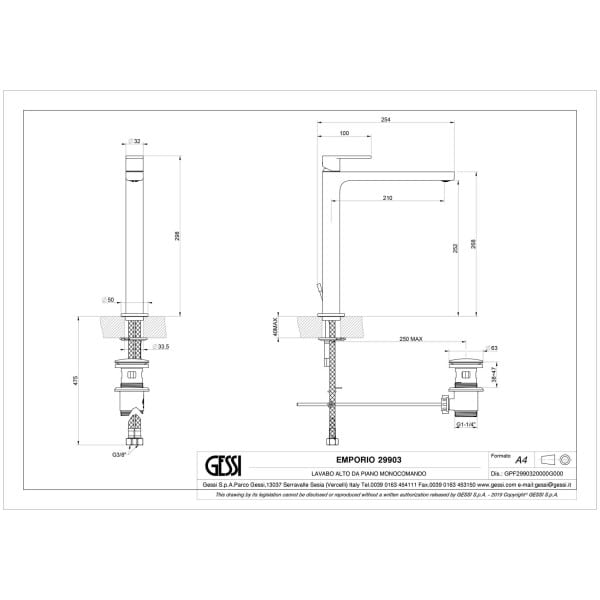 Gessi-EMPORIO-VIA-BAGUTTA-29903-Bateria-umywalkowa-jednootworowa-z-korkiem-automatycznym-wiele-kolorow-rys-techniczny.jpg EMPORIO VIA BAGUTTA 29903 rysunek techniczny