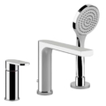 Gessi EMPORIO VIA BAGUTTA 44337 Bateria wannowa 3 otworowa z przelacznikiem w wylewce wezem prysznicowym 15m wyciagana sluchawka prysznicowa antilimestone wiele kolorow 031 Chrom