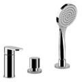 Gessi EMPORIO VIA BAGUTTA 44343 Bateria wannowa 3 otworowa z przelacznikiem przylacza 1 2 waz prysznicowy 15 m wyciagana sluchawka prysznicowa wiele kolorow 031 Chrom