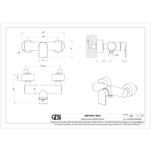 Gessi-EMPORIO-VIA-MANZONI-38631-Bateria-prysznicowa-natynkowa-wiele-kolorow-rys-techniczny.jpg EMPORIO VIA MANZONI 38631 rysunek techniczny