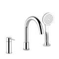 Gessi EMPORIO VIA TORTONA 18637 Bateria wannowa 3 otworowa z przelacznikiem w wylewce wezem prysznicowym 15m wyciagana sluchawka prysznicowa antilimestone wiele kolorow 031 Chrom 149 Finox 299 Czarny XL