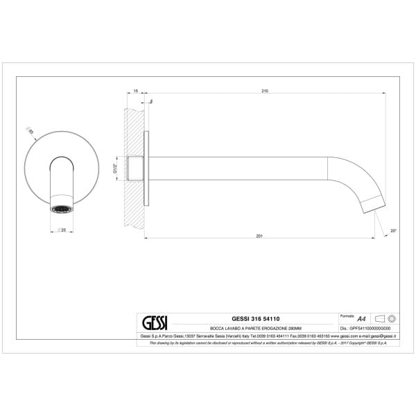 Gessi-FLESSA-54110-Wylewka-scienna-z-przylaczem-1-2-wiele-kolorow-rys-techniczny.jpg FLESSA 54110 rysunek techniczny