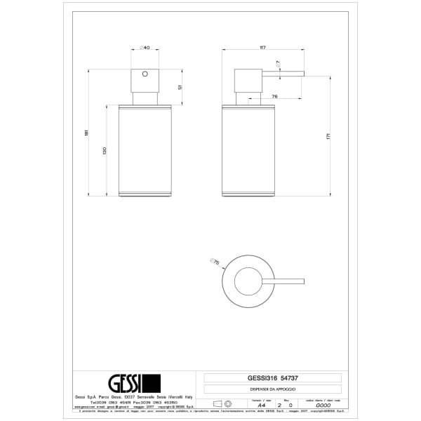 Gessi-GESSI316-ACCESSORIES-54737-Dozownik-do-mydla-wiele-kolorow-rys-techniczny.jpg GESSI316 ACCESSORIES 54737 rysunek techniczny