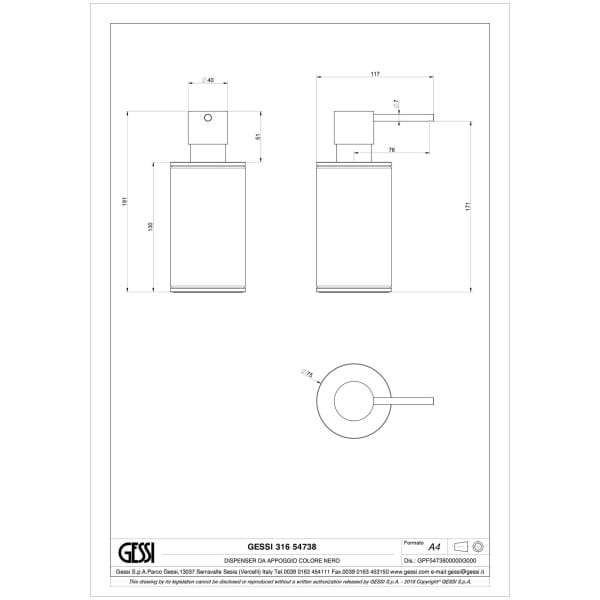 Gessi-GESSI316-ACCESSORIES-54738-Dozownik-do-mydla-wiele-kolorow-rys-techniczny.jpg GESSI316 ACCESSORIES 54738 rysunek techniczny