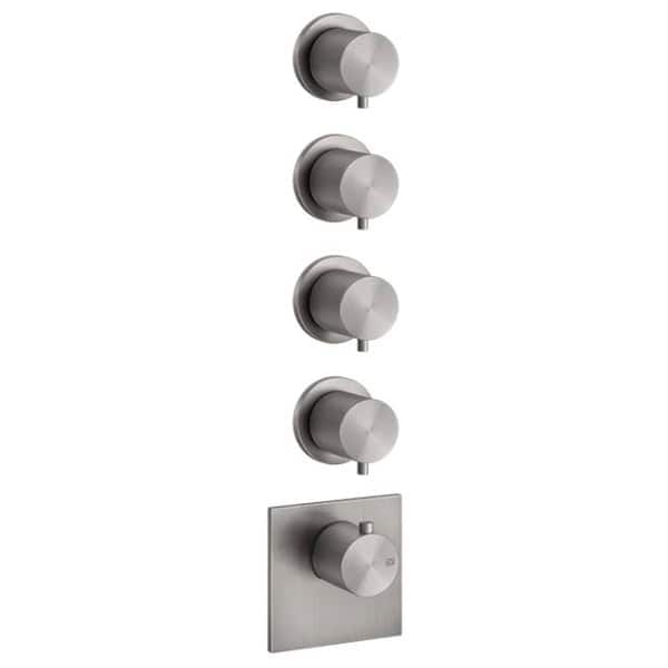 Gessi GESSI316 WELLNESS 43107 54508 Bateria podtynkowa termostatyczna 4 obiegowa high capacity przylacza 3 4 wiele kolorow 239 Stal szczotkowana 707 Czarny metal szczotkowany PVD 708 Miedź szczotkowana PVD 726 Ciepła stal PVD