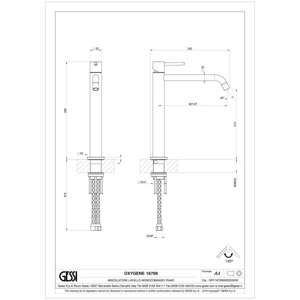 Gessi-HELIUM-16709-Bateria-kuchenna-jednouchwytowa-wiele-kolorow-rys-techniczny.jpg HELIUM 16709 rysunek techniczny