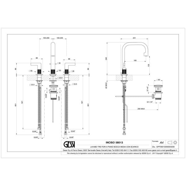 Gessi-INCISO-58013-Bateria-umywalkowa-trzyotworowa-z-wylewka-korkiem-automatycznym-wiele-kolorow-rys-techniczny.jpg INCISO 58013 rysunek techniczny