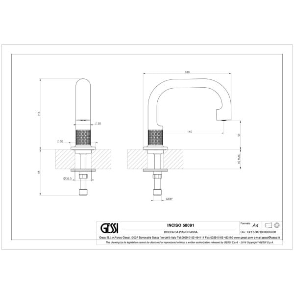 Gessi-INCISO-58091-Wylewka-nablatowa-wysokosc-145-mm-wiele-kolorow-rys-techniczny.jpg INCISO 58091 rysunek techniczny