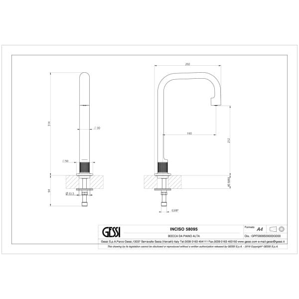 Gessi-INCISO-58095-Wylewka-nablatowa-wysokosc-314-mm-wiele-kolorow-rys-techniczny.jpg INCISO 58095 rysunek techniczny