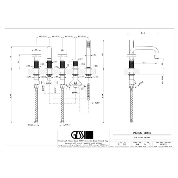 Gessi-INCISO-58140-Bateria-wannowa-5-otworowa-z-wylewka-i-przelacznikiem-waz-prysznicowy-15m-wyciagana-sluchawka-prysznicowa-anticalc-wiele-kolorow-rys-techniczny.jpg INCISO 58140 rysunek techniczny
