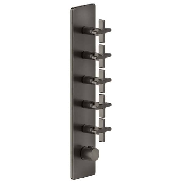 Gessi INCISO WELLNESS 43109 58230 Bateria termostatyczna podtynkowa 5 obiegowa high capacity przylacza 3 4 wiele kolorow 031 Chrom 149 Finox 246 Złoty PVD 299 Czarny XL 706 Czarny Metal PVD 030 Miedź PVD 707 Czarny metal szczotkowany PVD 713 Antyczny mosiądz 708 Miedź szczotkowana PVD 727 Mosiądz szczotkowany PVD 187 Postarzany brąz