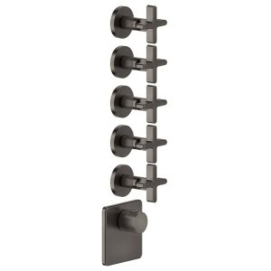 Gessi INCISO WELLNESS 43109 58350 Bateria termostatyczna podtynkowa 5 obiegowa high capacity przylacza 3 4 wiele kolorow 031 Chrom 149 Finox 246 Złoty PVD 299 Czarny XL 706 Czarny Metal PVD 030 Miedź PVD 707 Czarny metal szczotkowany PVD 713 Antyczny mosiądz 708 Miedź szczotkowana PVD 727 Mosiądz szczotkowany PVD 187 Postarzany brąz
