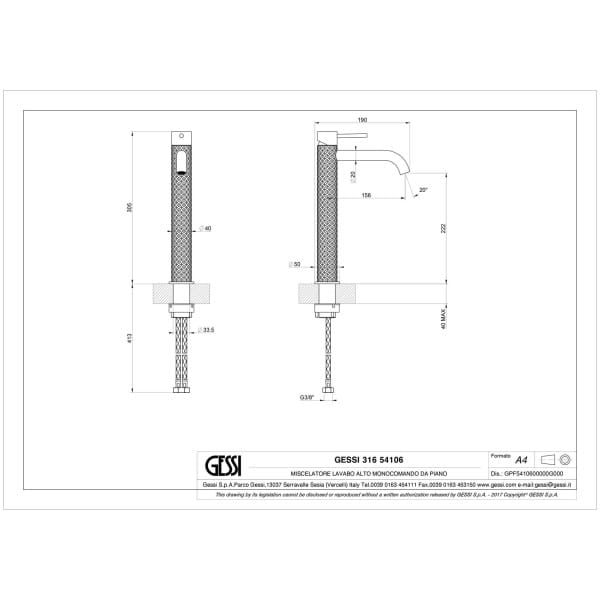 Gessi-INTRECCIO-54106-Bateria-umywalkowa-nablatowa-z-przylaczami-3-8-wiele-kolorow-rys-techniczny.jpg INTRECCIO 54106 rysunek techniczny