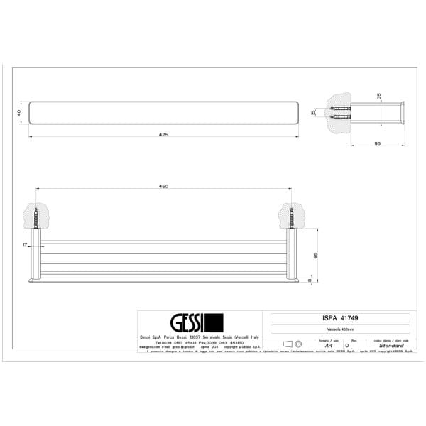 Gessi-ISPA-ACCESSORIES-41749-Polka-45-cm-wiele-kolorow-rys-techniczny.jpg ISPA ACCESSORIES 41749 rysunek techniczny