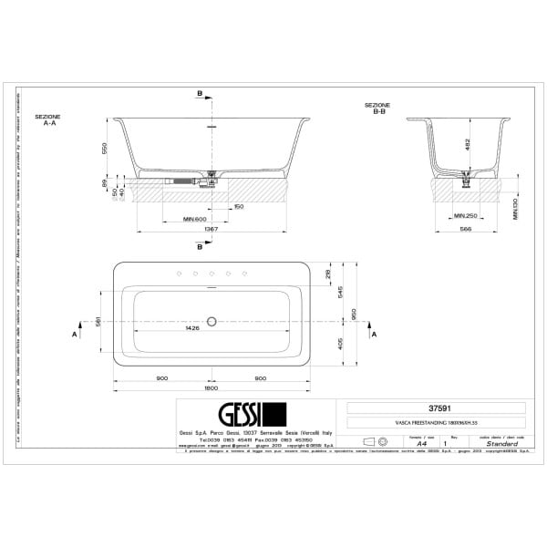 Gessi-ISPA-BATH-37591-Wolnostojaca-lub-zabudowana-wanna-z-Cristalplant®-matowa-biel-180x96xh55-cm-z-boczna-sciana-wiele-kolorow-rys-techniczny.jpg ISPA BATH 37591 rysunek techniczny
