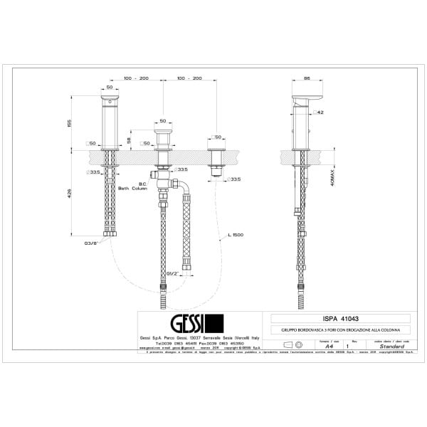 Gessi-ISPA-BATH-41043-Bateria-wannowa-3-otworowa-z-przelacznikiem-przylacza-1-2-waz-prysznicowy-15-m-wiele-kolorow-rys-techniczny.jpg ISPA BATH 41043 rysunek techniczny