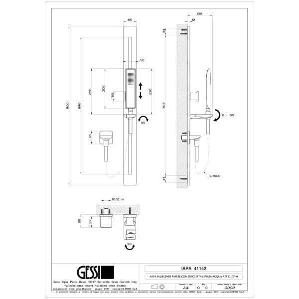 Gessi-ISPA-SHOWER-41142-Drazek-prysznicowy-ze-sluchawka-prysznicowa-z-antilimestone-elastyczny-waz-150-m-z-przylaczem-weza-prysznicowego-wiele-kolorow-rys-techniczny.jpg ISPA SHOWER 41142 rysunek techniczny