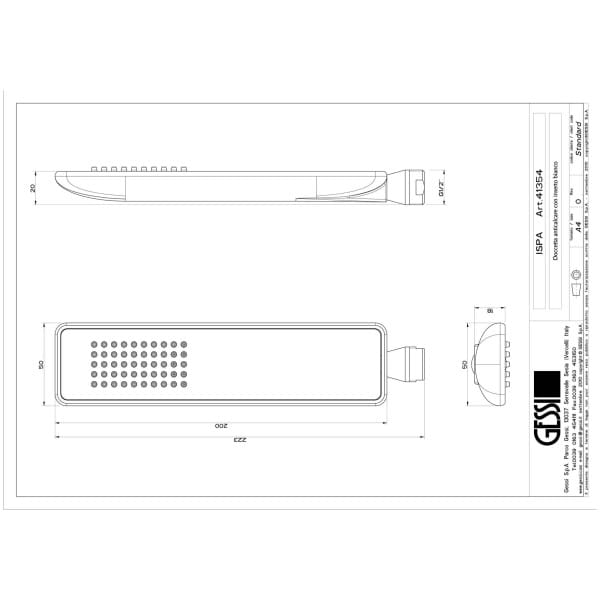 Gessi-ISPA-SHOWER-41354-Sluchawka-prysznicowa-z-antilimestone-i-z-biala-wstawka-wiele-kolorow-rys-techniczny.jpg ISPA SHOWER 41354 rysunek techniczny