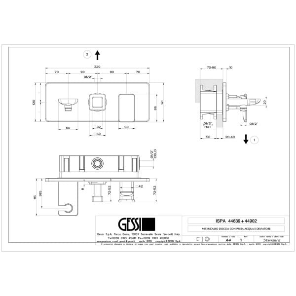 Gessi-ISPA-SHOWER-44639-44902-Bateria-prysznicowa-podtynkowa-dwuobiegowa-przylacze-weza-prysznicowego-uchwyt-sluchawki-prysznicowej-wiele-kolorow-rys-techniczny.jpg ISPA SHOWER 44639+44902 rysunek techniczny