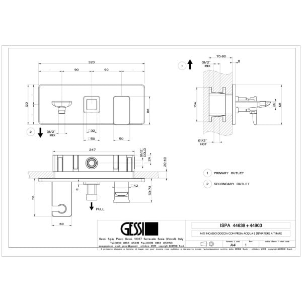 Gessi-ISPA-SHOWER-44639-44903-Bateria-prysznicowa-podtynkowa-dwuobiegowa-przelacznik-przylacze-weza-prysznicowego-uchwytem-sluchawki-wiele-kolorow-rys-techniczny.jpg ISPA SHOWER 44639+44903 rysunek techniczny