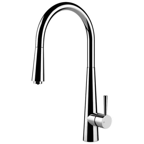Gessi JUST 20587 Bateria kuchenna z obrotowa wyciagana wylewka i pojedynczym strumieniem wody z podswietleniem zmieniajacym kolor podswietlenia w zaleznosci od temperatury wody wiele kolorow 031 Chrom 149 Finox
