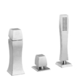 Gessi MIMI 31143 Bateria wannowa 3 otworowa z przelacznikiem przylacza 1 2 waz prysznicowy 15 m wyciagana sluchawka prysznicowa wiele kolorow 031 Chrom 080 Złoty CCP 149 Finox