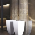 Gessi MIMI WASHBASINS 37501 Umywalka stojaca w Ceramilux® jasna biel z mocowaniem do podlogi i odplywem posadzkowym wiele kolorow 517 Ceramilux