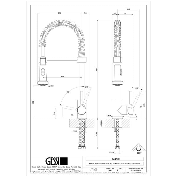 Gessi-NEUTRON-50209-Bateria-kuchenna-z-obrotowa-ruchoma-wylewka-z-2-trybami-strumienia-wody-wiele-kolorow-rys-techniczny.jpg NEUTRON 50209 rysunek techniczny