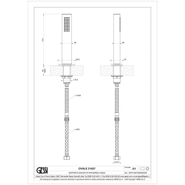 Gessi-OVALE-21627-Uchwyt-na-wyciagana-sluchawke-prysznicowa-wiele-kolorow-rys-techniczny.jpg OVALE 21627 rysunek techniczny
