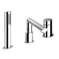 Gessi OVALE 23037 Bateria wannowa 3 otworowa z przelacznikiem w wylewce wezem prysznicowym 15m wyciagana sluchawka prysznicowa antilimestone wiele kolorow 031 Chrom 149 Finox 279 Biały CN 299 Czarny XL