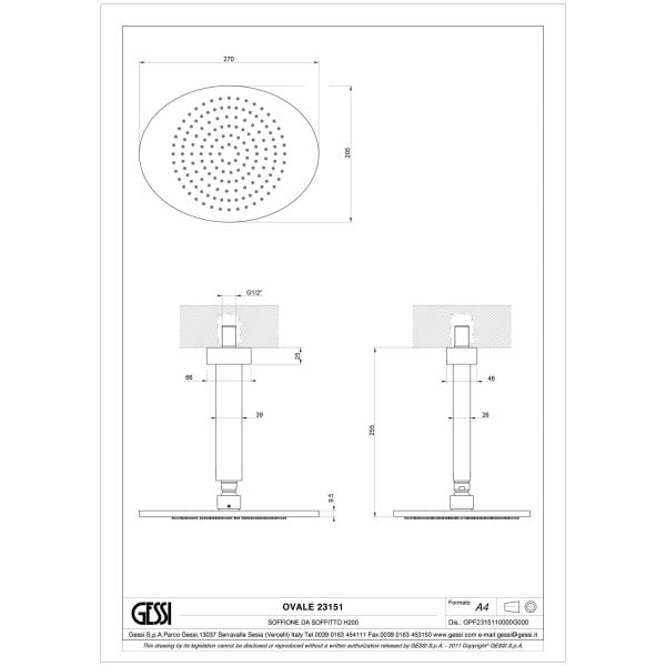 Gessi-OVALE-23151-Deszczownica-sufitowa-prostokatna-270x205-mm-dlugosc-260-mm-z-regulacja-antilimestone-przylaczami-1-2-wiele-kolorow-rys-techniczny.jpg OVALE 23151 rysunek techniczny