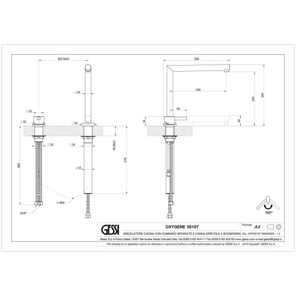 Gessi-OXYGENE-CUCINA-HT-50107-Bateria-zlewozmywakowa-podokienna-z-oddzielnym-mieszaczem-i-chowana-skladana-wylewka-wiele-kolorow-rys-techniczny.jpg OXYGENE CUCINA H.T. 50107 rysunek techniczny