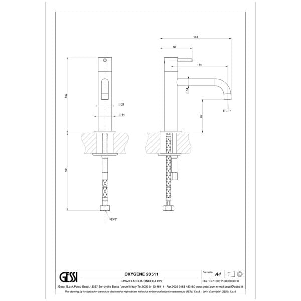 Gessi-OZONE-CUCINA-20511-Bateria-umywalkowa-na-zimna-wode-wiele-kolorow-rys-techniczny.jpg OZONE CUCINA 20511 rysunek techniczny