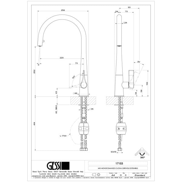 Gessi-PROTON-17153-Bateria-kuchenna-jednouchwytowa-wiele-kolorow-rys-techniczny.jpg PROTON 17153 rysunek techniczny