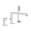 Gessi RETTANGOLO 20037 Bateria wannowa 3 otworowa z przelacznikiem w wylewce wezem prysznicowym 15m wyciagana sluchawka prysznicowa antilimestone wiele kolorow 031 Chrom 149 Finox 299 Czarny XL 706 Czarny Metal PVD 030 Miedź PVD 707 Czarny metal szczotkowany PVD 708 Miedź szczotkowana PVD