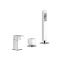 Gessi RETTANGOLO 20043 Bateria wannowa 3 otworowa z przelacznikiem przylacza 1 2 waz prysznicowy 15 m wyciagana sluchawka prysznicowa wiele kolorow 031 Chrom 149 Finox 299 Czarny XL 706 Czarny Metal PVD 030 Miedź PVD 707 Czarny metal szczotkowany PVD 708 Miedź szczotkowana PVD