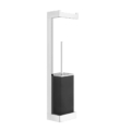 Gessi RETTANGOLO ACCESSORIES 20868 Scienna kolumna z uchwytem na papier toaletowy i czarna szczotke WC wiele kolorow 031 Chrom 079 Biały CN 099 Czarny XL 149 Finox 706 Czarny Metal PVD 030 Miedź PVD 707 Czarny metal szczotkowany PVD 708 Miedź szczotkowana PVD