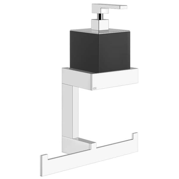 Gessi RETTANGOLO ACCESSORIES 20880 Scienna kolumna z czarnym dozownikem do mydla i drazkiem na recznik wiele kolorow 031 Chrom 099 Czarny XL 149 Finox 706 Czarny Metal PVD 030 Miedź PVD 707 Czarny metal szczotkowany PVD 708 Miedź szczotkowana PVD